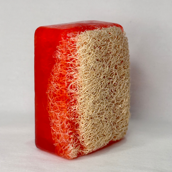 Savon aux roses avec éponge Luffah